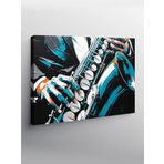 Tablo Mega Kanvas Tablo Mavi Saksafon Sanatı YTCNVS502403, 100 x 140