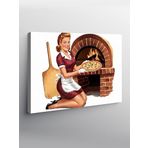 Tablo Mega Kanvas Tablo Pizza Fırın Kadın YTCNVS503271, 100 x 140
