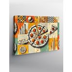 Tablo Mega Kanvas Tablo Pizza Ve Satranç Deseni YTCNVS503820, 50 x 70