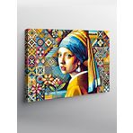 Tablo Mega Kanvas Tablo Pop Art İnci Küpeli Kız YTCNVS502127, 70 x 100