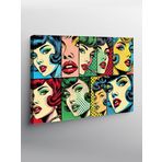 Tablo Mega Kanvas Tablo Pop Art Kadın Yüzleri YTCNVS501427, 70 x 100