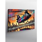 Tablo Mega Kanvas Tablo Renkli Helikopter Ve Şehir YTCNVS500753, 70 x 100