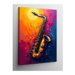 Tablo Mega Kanvas Tablo Renkli Saksafon 50 X 70 Cnvsdkey-123305-50-70