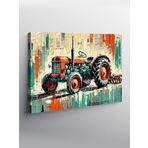 Tablo Mega Kanvas Tablo Retro Tarzda Kırmızı Traktör YTCNVS504113, 50 x 70