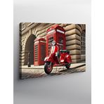 Tablo Mega Kanvas Tablo Retro Vespa Ve Telefon Kulübesi YTCNVS501081, 50 x 70