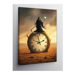 Tablo Mega Kanvas Tablo Saat Üzerinde Ölüm Meleği 100 X 140 Cnvsdkey-123368-100-140