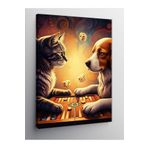 Tablo Mega Kanvas Tablo Satranç Oynayan Hayvanlar 70 X 100 Cnvsdkey-129285-70-100