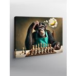 Tablo Mega Kanvas Tablo Satranç Oynayan Maymun YTCNVS500297, 50 x 70