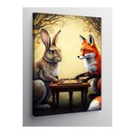 Tablo Mega Kanvas Tablo Satranç Oynayan Tavşan Ve Tilki 50 X 70 Cnvsdkey-129454-50-70
