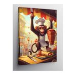 Tablo Mega Kanvas Tablo Şef Maymun Döner Dürüm 70 X 100 Cnvsdkey-125001-70-100