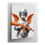 Tablo Mega Kanvas Tablo Silahlı Melek Çocuk 70 X 100 Cnvsdkey-126482-70-100
