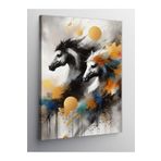 Tablo Mega Kanvas Tablo Siyah Beyaz Atlar 70 X 100 Cnvsdkey-117276-70-100