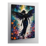 Tablo Mega Kanvas Tablo Siyah Kanatlı Melek 70 X 100 Cnvsdkey-129578-70-100