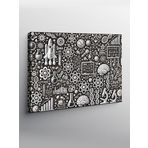 Tablo Mega Kanvas Tablo Soyut Siyah Beyaz Desenler YTCNVS503970, 50 x 70