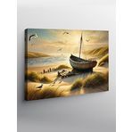 Tablo Mega Kanvas Tablo Tarihi Ahşap Yelkenli YTCNVS503489, 100 x 140