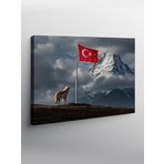 Tablo Mega Kanvas Tablo Türk Bayrağı Ve Dağ Manzarası YTCNVS502179, 70 x 100