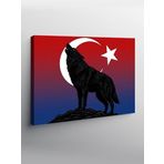 Tablo Mega Kanvas Tablo Türk Bayrağı Ve Kurt YTCNVS502631, 100 x 140