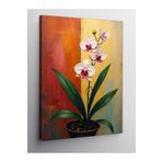 Tablo Mega Kanvas Tablo Vazoda Beyaz Orkide 50 X 70 Cnvsdkey-129899-50-70