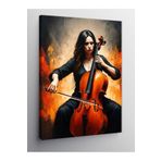 Tablo Mega Kanvas Tablo Viyola Çalan Kadın 70 X 100 Cnvsdkey-123334-70-100