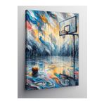 Tablo Mega Kanvas Tablo Yağmur Altında Basketbol Sahası 100 X 140 Cnvsdkey-128602-100-140
