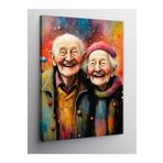 Tablo Mega Kanvas Tablo Yaşlı Çift Mutluluğu 100 X 140 Cnvsdkey-122988-100-140