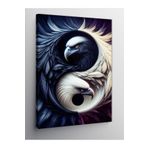 Tablo Mega Kanvas Tablo Yin Yang Siyah Beyaz Kuşlar 100 X 140 Cnvsdkey-116140-100-140