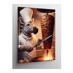 Tablo Mega Kanvas Tablo Zebra Şefin Şovları (Döner Ustası Zebra) 70 X 100 Cnvsdkey-126980-70-100