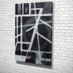 Tablo360 Geometrik Desenli Kanvas Tablo Siyah Beyaz 105X70