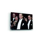 tablohouse MUSTAFA KEMAL ATATÜRK ANKARA BALOSUNDA CAM TABLO SİYAH KIRMIZI BEYAZ MAVİ KAHVERENGİ YEŞİL 60 x 90