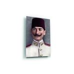 tablohouse MUSTAFA KEMAL ATATÜRK ASKERİ ÖĞRENCİYKEN CAM TABLO SİYAH KIRMIZI BEYAZ MAVİ KAHVERENGİ YEŞİL 60 x 90