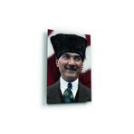 tablohouse MUSTAFA KEMAL ATATÜRK CAM TABLO SİYAH KIRMIZI BEYAZ MAVİ KAHVERENGİ YEŞİL 46 x 72