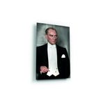 Tablo,house MUSTAFA KEMAL ATATÜRK PORTE GOLD DETAYLI CAM Tablo, SİYAH KIRMIZI BEYAZ MAVİ KAHVERENGİ YEŞİL 40 x 60