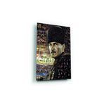 tablohouse MUSTAFA KEMAL ATATÜRK RESİMLERİNDEN OLUŞTURULMUŞ CAM TABLO SİYAH KIRMIZI BEYAZ MAVİ KAHVERENGİ YEŞİL 60 x 90