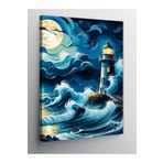 Tablolife Fırtınada Deniz Feneri 60 x 90 cm Kanvas Tablo