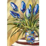 Tablolife Vazoda Mavi Çiçekler 60 x 90 cm Kanvas Tablo