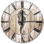 Tablomega 58 Tribal Deniz Atı Seahorse Ahşap Duvar Saati