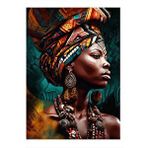 Tablomega Afrikalı Kadın Hediyelik Ahşap Tablo 25cmx 35cm
