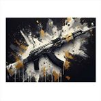 Tablomega Ak-47 Modern Ahşap Tablo 35cm X50cm