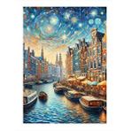 Tablomega Amsterdam Evleri Hediyelik Ahşap Tablo 35cm X50cm