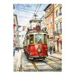 Tablomega Arnavut Kaldırım'daki Tramvay Modern Ahşap Tablo 35cm X50cm