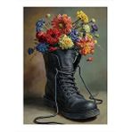Tablomega Asker Botu Ve Çiçekler Hediyelik Ahşap Tablo 35cm X50cm