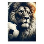 Tablomega Aslan Ve Futbol Topu Desenli Ahşap Tablo 35cm X50cm