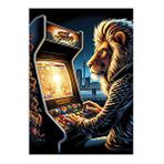 Tablomega Atari Oynayan Aslan Hediyelik Ahşap Tablo 35cm X50cm