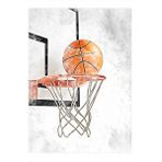 Tablomega Basketbol Topu Ve Pota Art Mdf Poster 35cm X50cm