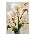 Tablomega Beyaz Laleler Dekoratif Ahşap Tablo 35cm X50cm