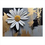 Tablomega Beyaz Papatya Hediyelik Ahşap Tablo 35cm X50cm