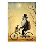 Tablomega Bisiklet Kullanan Adam Hediyelik Ahşap Tablo 35cm X50cm