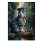 Tablomega Bohem Kedi Ve Nehir Art Mdf Tablo 25cmx 35cm