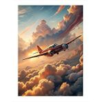 Tablomega Bulutların Üstündeki Uçak Hediyelik Ahşap Tablo 25cmx 35cm