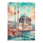 Tablomega Cami Manzarası Desenli Ahşap Tablo 35cm X50cm